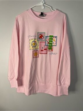 Feeling Festive Graphic Crewneck Lightweight Sweatshirt CottageCore Pink